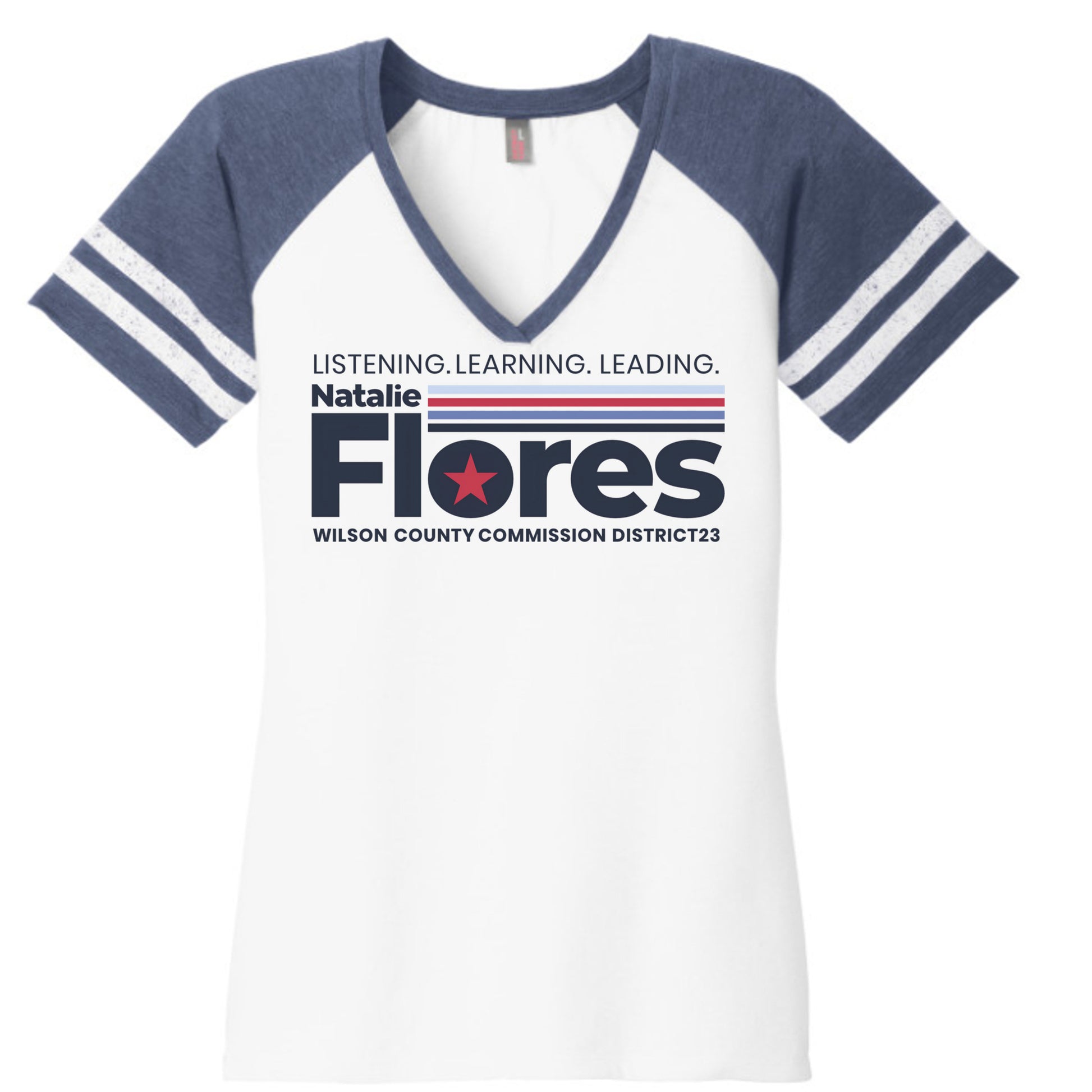 White/ Heather True Navy - DM476 - FRONT